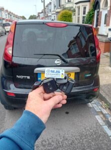 Traditional Nissan Note keys cut on site at customers location in Redcar