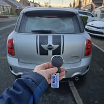 Silver and black mini with smart key remote